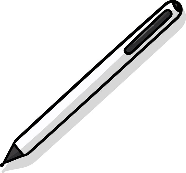 a drawing of a pen with a black marker on it