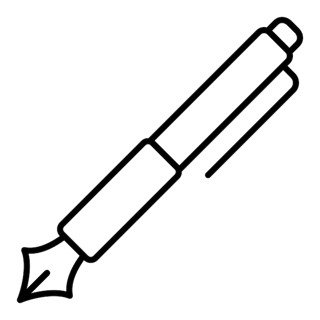 a drawing of a pen with a black outline on it