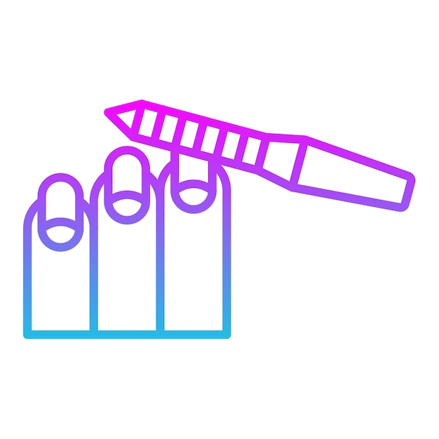 a drawing of a pen with a blue and purple design on it