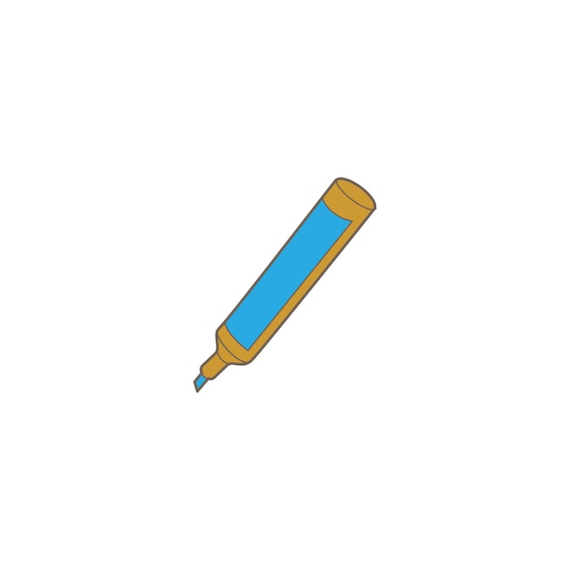 Vector a drawing of a pencil with a blue pen on it