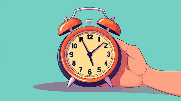 a drawing of a person holding an alarm clock with the time as 4  30