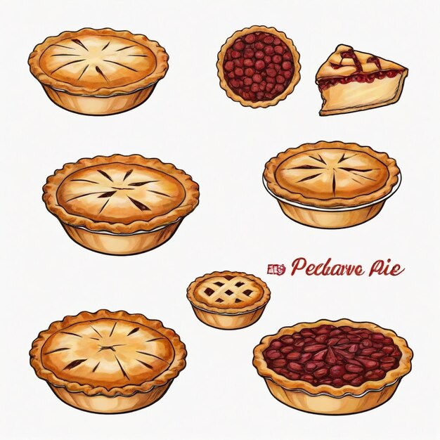 Vector a drawing of pies with the words  pie  on it