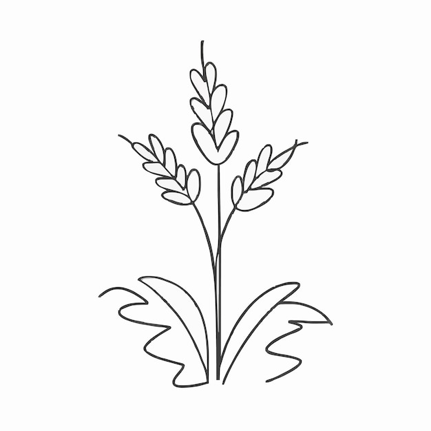 その上に花がある植物の絵