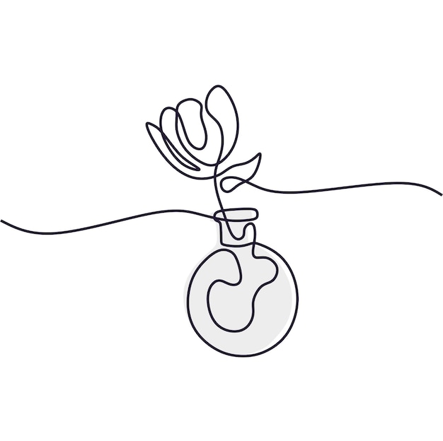 A drawing of a plant with a globe in the middle