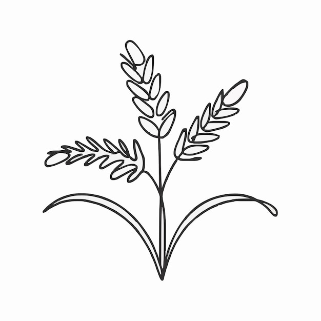 雑草と書かれた葉の植物の絵