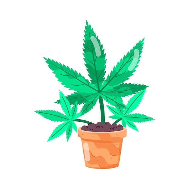 Vector a drawing of a plant with a pot of dirt in it