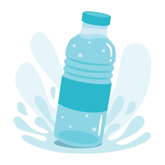 Vector drawing of a plastic water bottle