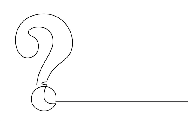 a drawing of a question mark on a white background