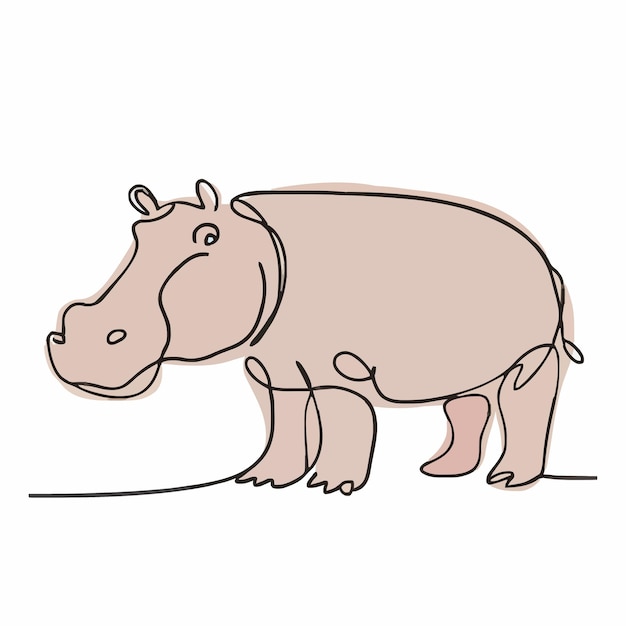 A drawing of a rhino with a brown body and a line on it