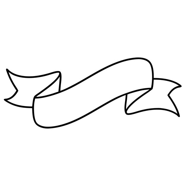 리본이 있는 리본의 그림