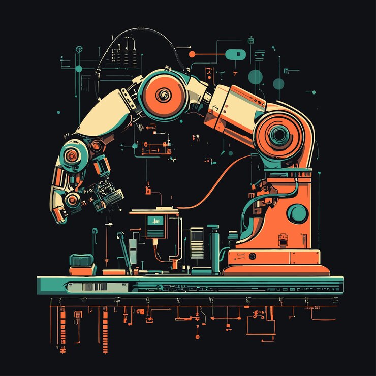 Vector a drawing of a robot that has the word quot the word quot on it