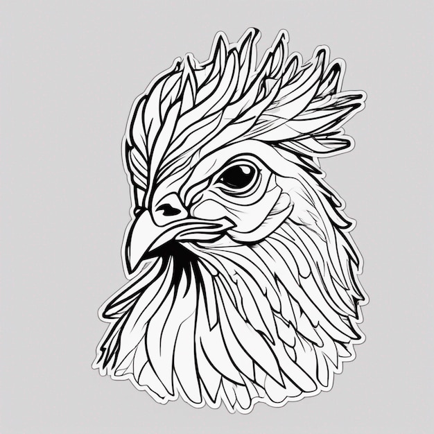 Vector a drawing of a rooster with a feather on it