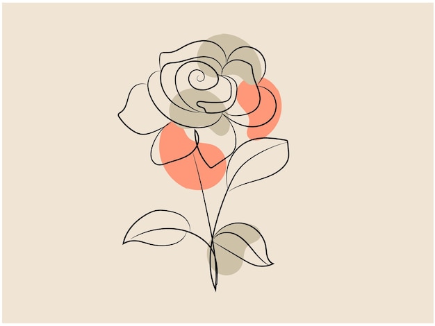 Vettore un disegno di una rosa con una lettera e su di essa