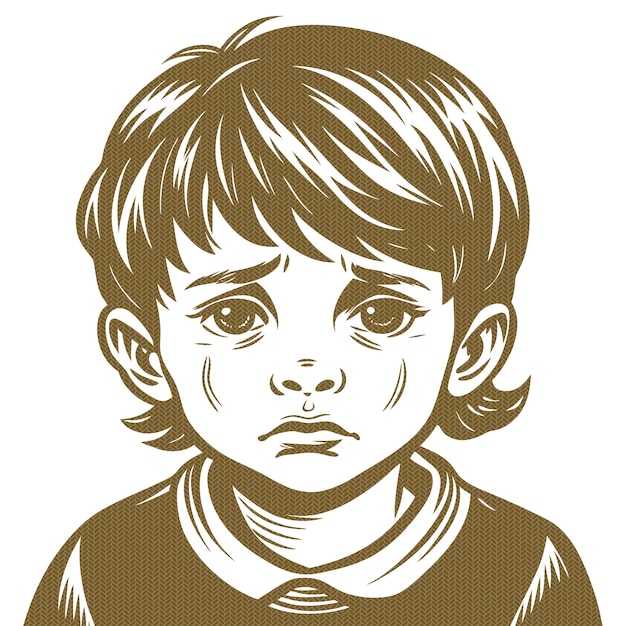 悲しい子供の絵