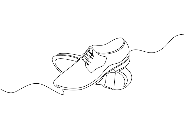 a drawing of a shoe and a string on a white background