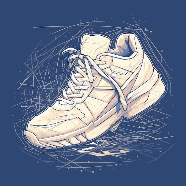 Vector a drawing of a shoe with a white shoe on it