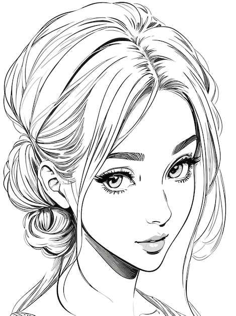 sketch of a girl. cute girl drawing Stock Illustration | Adobe Stock