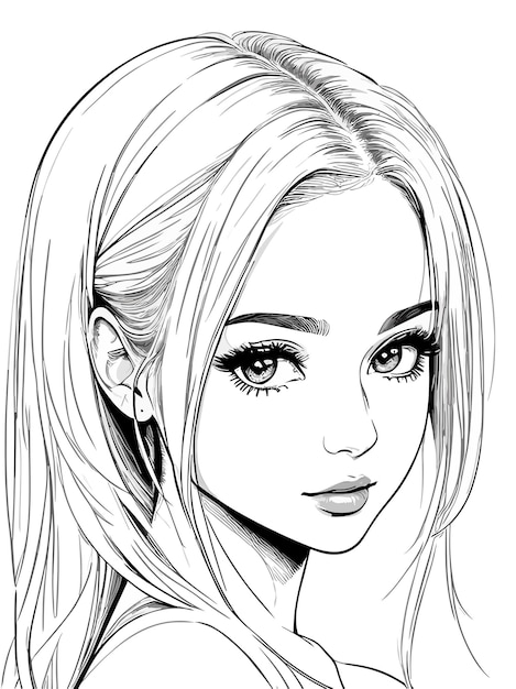 Art Colorful Sketching Beautiful Girl Face Stock Illustration 137396261 |  Shutterstock