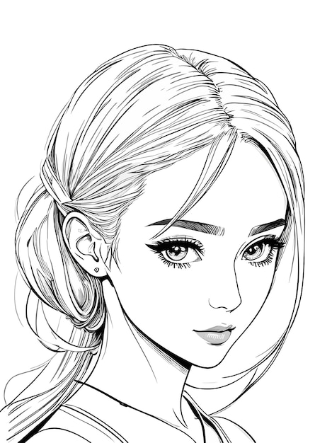 Premium Vector  Draw aesthetic hair with realistic style