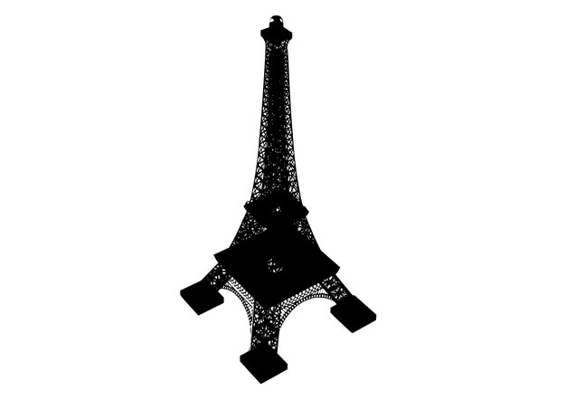 Drawing sketch of the Eiffel Tower on a white background vector