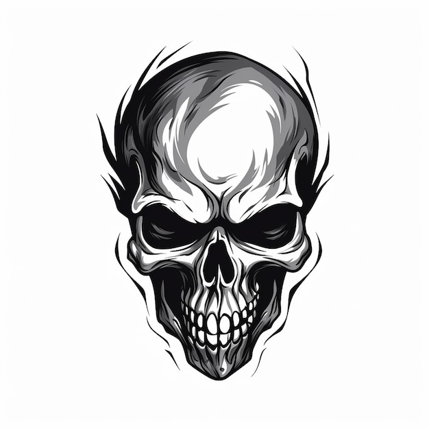 Vector a drawing of a skull with a black outline of a skull