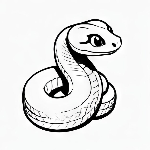 Vector a drawing of a snake with a black outline