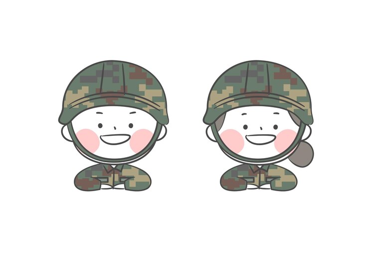 Vector 군인 캐릭터의 그림