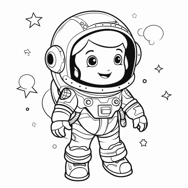A drawing of a space suit with a space suit on it