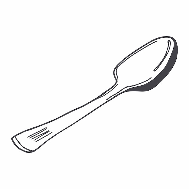 Vector drawing of a spoon illustration vector on white background