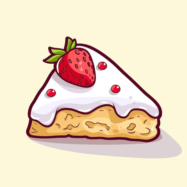 A drawing of a strawberry cake with strawberry and strawberry on it.