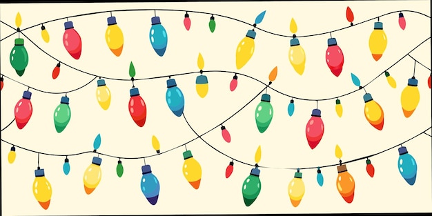 a drawing of a string of colorful lights