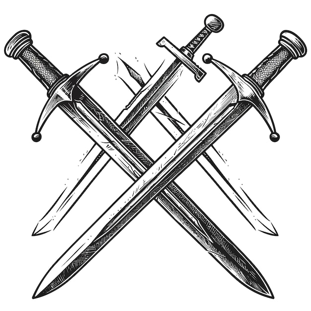 Vector a drawing of a sword and the word quot the name of the sword quot