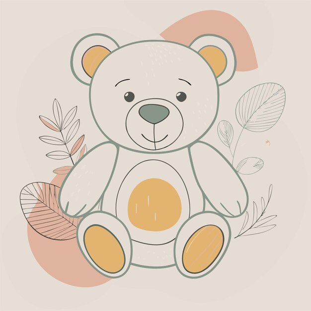Vector a drawing of a teddy bear with a yellow egg on it