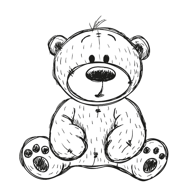 Vettore disegno di orso di peluche