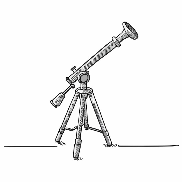 Vector a drawing of a telescope with a telescope on it