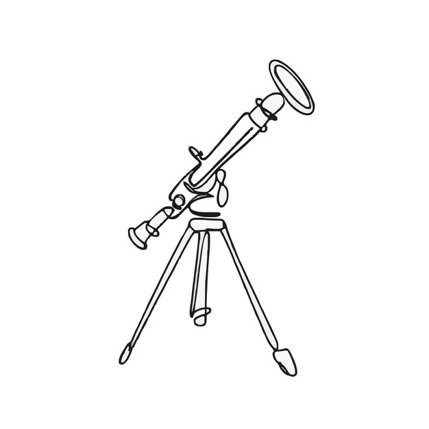 Vector a drawing of a telescope with a telescope and a telescope