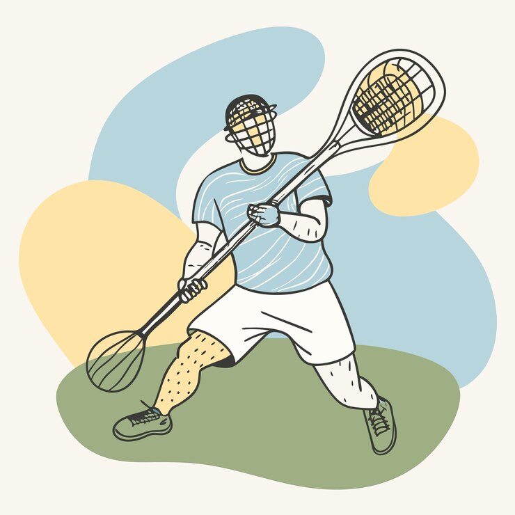 Vector a drawing of a tennis player with a racket in his hand