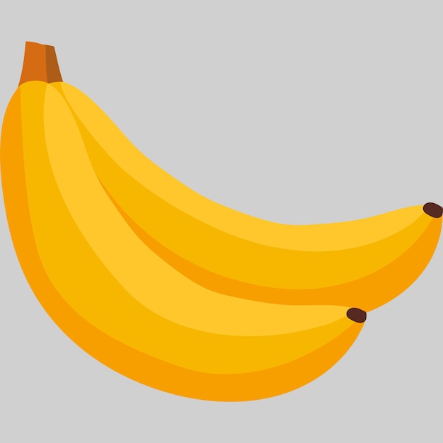 Vettore un disegno di tre banane su uno sfondo grigio