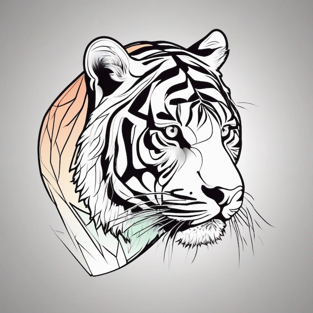 a drawing of a tiger that has the word tiger on it