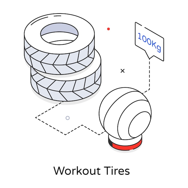 重さ100kgのタイヤの絵