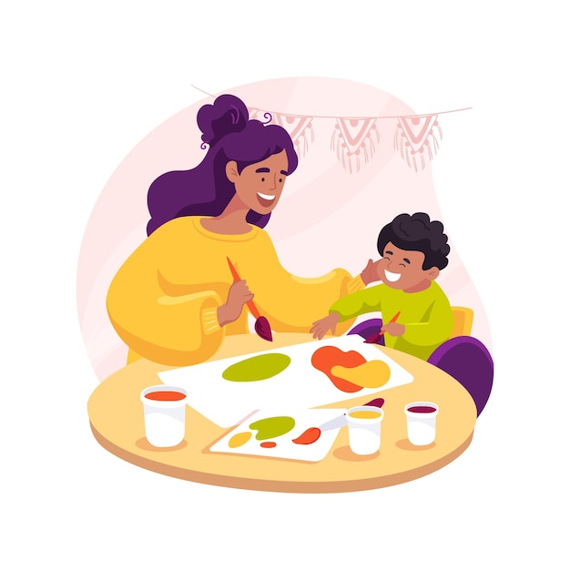 drawing together isolated cartoon vector illustration