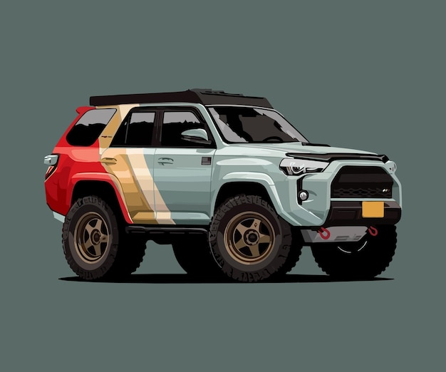 Toyota라고 적힌 번호판이 있는 Toyota 4runner 그림.