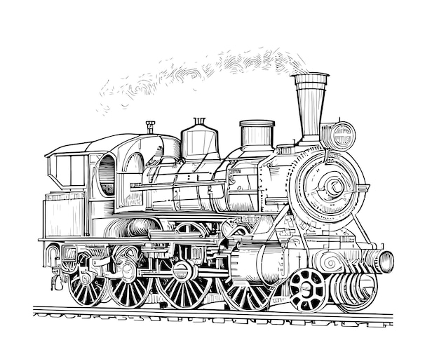 Vector a drawing of a train with the word 