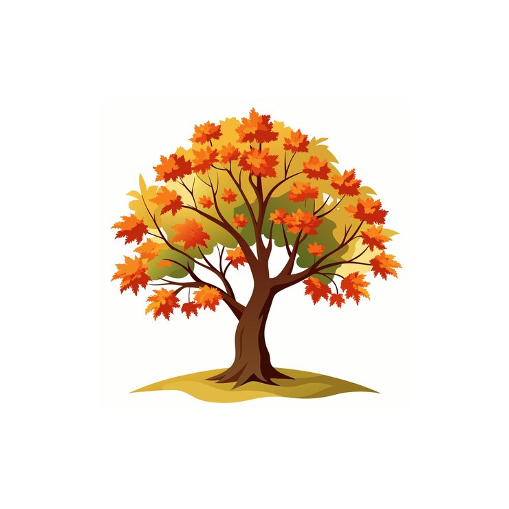 Vector a drawing of a tree with the word autumn on it