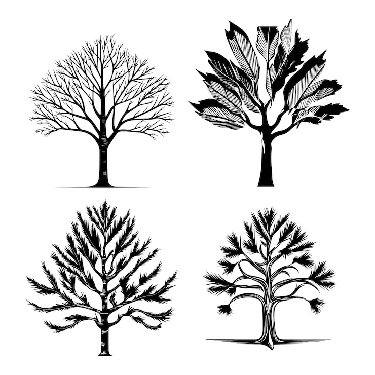 Vector a drawing of a tree with the words quot trees quot on it