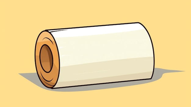Vettore un disegno di un tubo di un cilindro con una maniglia di legno