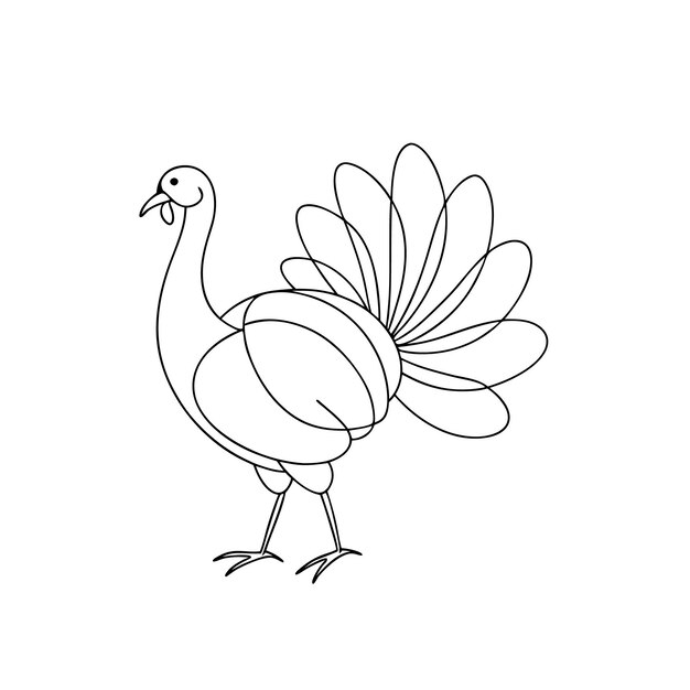 Vector a drawing of a turkey with a turkey on it