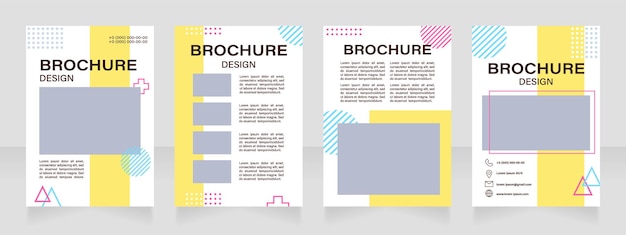 Drawing tutorial blank brochure layout design. Painting seminar. Vertical poster template set with empty copy space for text. Premade corporate reports collection. Editable flyer paper pages