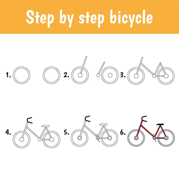 How to draw a BIKE in 7 STEPS  EASY drawings bike stepbystepdrawings  easydrawings  Bicycle drawing Bike drawing Easy drawings