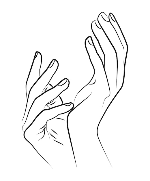 A drawing of two hands with the hands raised